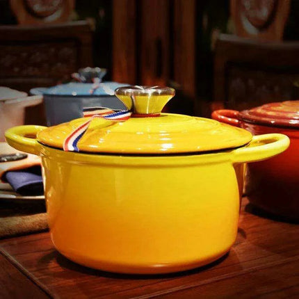 Premium Enamel-Coated Cast Iron Soup and Stew Cookware Set - Induction Compatible