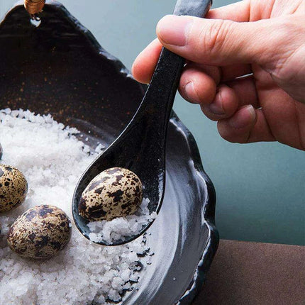 Chic Japanese Ceramic Soup Spoon - A Fusion of Style and Function for Culinary Enjoyment