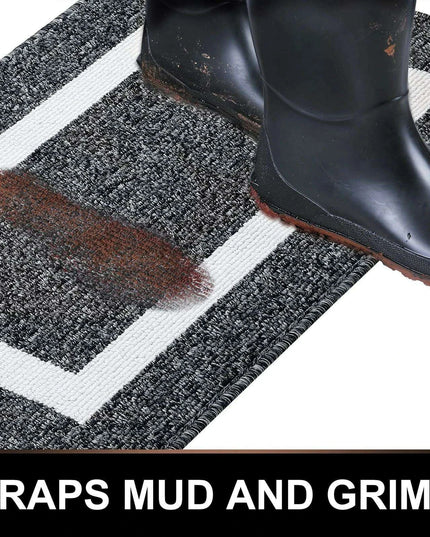 Luxurious Non-Slip Microfiber Welcome Mat: Chic Moisture-Absorbing Rug for Entryways