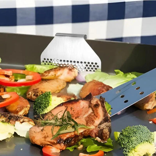 Heat-Resistant Stainless Steel Grease Trap Blocker for Griddles and BBQ Grills
