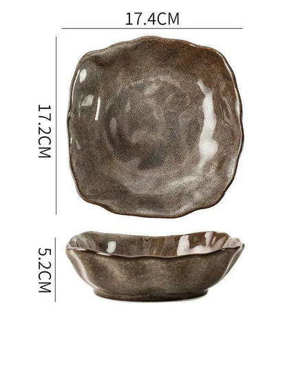 Artisan Hammered Ceramic Dish Set for Sophisticated Dining