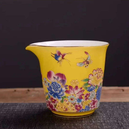 Vibrant Artisan Ceramic Kung Fu Tea Ceremony Set with Infuser and Teapot for an Enchanting Tea Experience