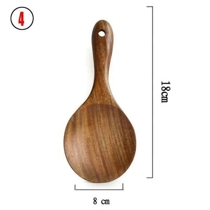 Eco-Conscious 7-Piece Teak Wood Kitchen Utensil Set - Stylish Cooking Essentials