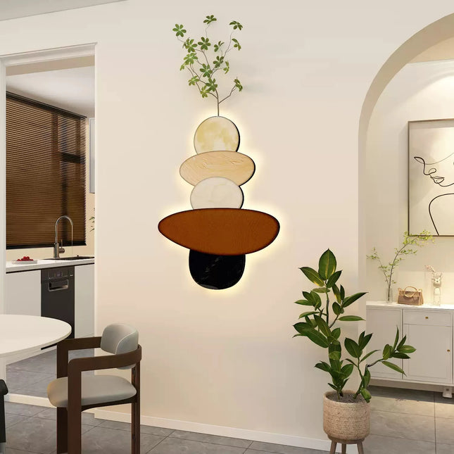 Stone-Effect LED Pendant Lamp - Living Room & Porch