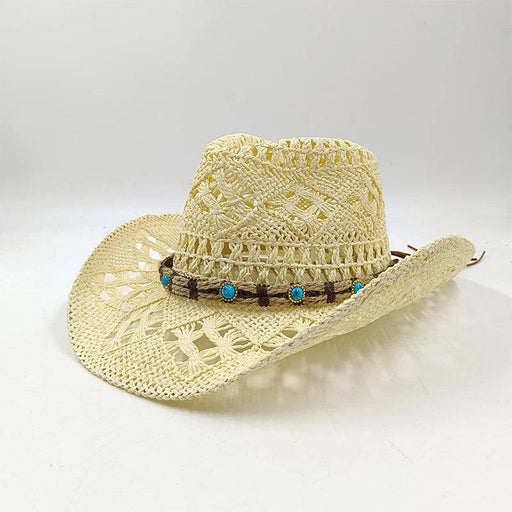 Handcrafted Unisex Denim Straw Cowboy Hat for Ultimate Summer Sun Protection