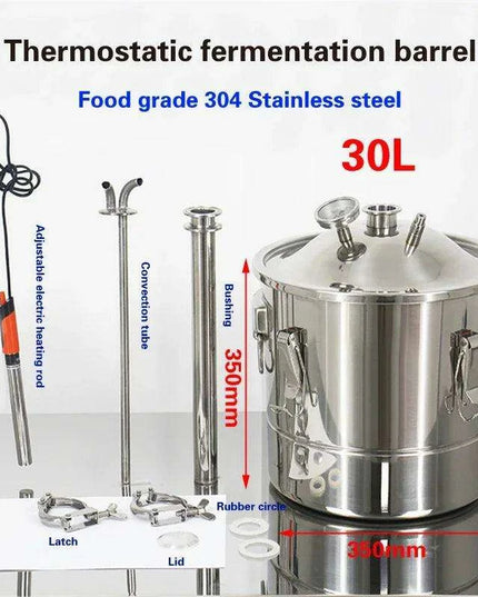 Precision Temperature-Controlled Stainless Steel Fermenter for Craft Beer and Wine Production