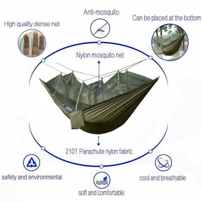 Ultimate Adventure Hammock: Weatherproof with Mosquito Net and Canopy Protection
