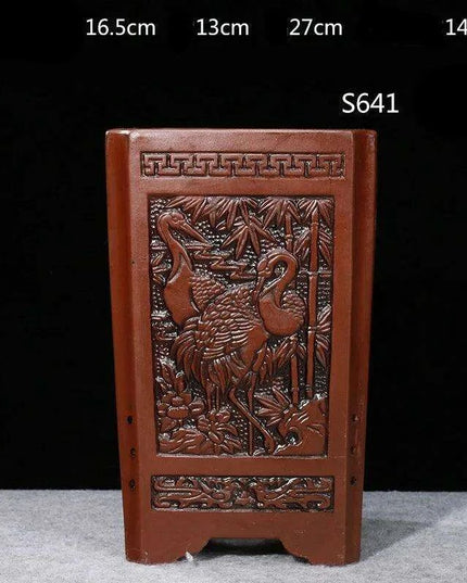 Elegant Purple Sand Bonsai Pot Set for Clivia Plants