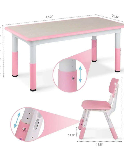 Ergonomic and Adjustable Kids Table and Chair Set for Safe Playtime