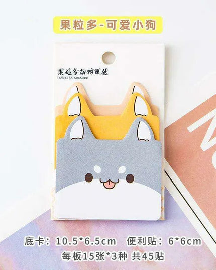 Adorable Kawaii 3-Layer Sticky Notes Collection - Fun Memo Pad with 45 Sheets