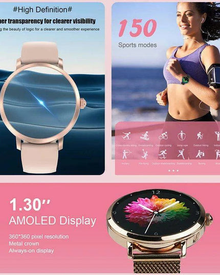 Chic Smart NFC Watch for Women with Bluetooth Calling, GPS, and Health Monitoring