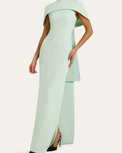 DEAT Customizable Slim Fit Evening Gown with Elegant Shawl - Summer 2024 Collection for Women, Model 35Z762