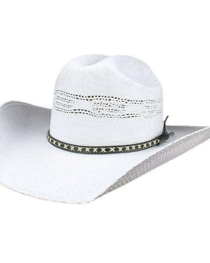 Unisex Wide Brim Hollow Straw Cowboy & Cowgirl Sun Hat - Adjustable Fit 55-61cm