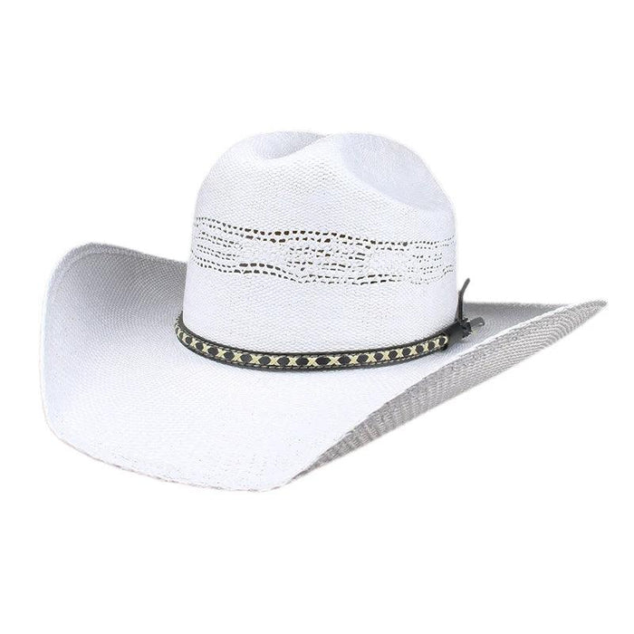 Unisex Wide Brim Hollow Straw Cowboy & Cowgirl Sun Hat - Adjustable Fit 55-61cm
