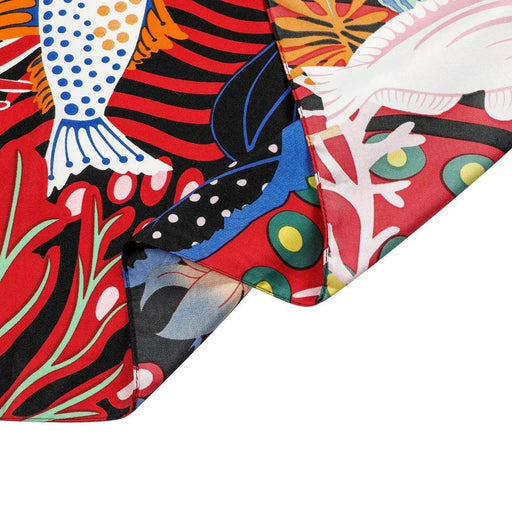 Oceanic Charm Twill Silk Scarf – 130cm Fashion Accessory for Elegant Women