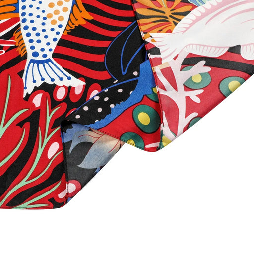 Underwater World Printed Silk Scarf – 130cm Twill Fashion Accessory for Women