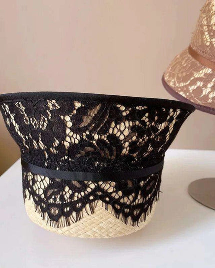 Japanese-Inspired Lace-Adorned Fisherman's Hat