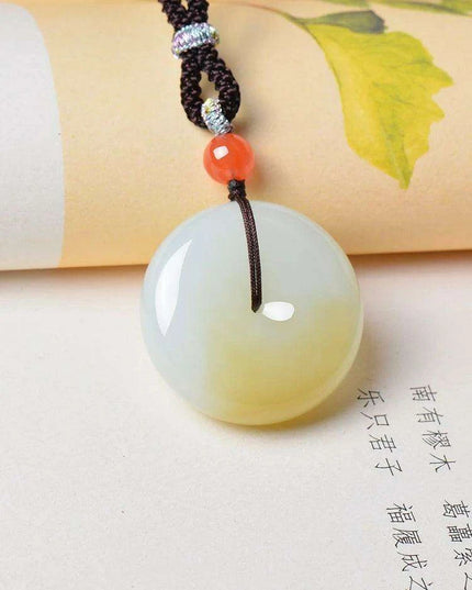 Exquisite Natural Hetian Jade Lucky Pendant Necklace