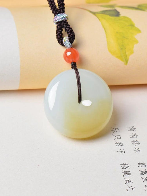Exquisite Natural Hetian Jade Lucky Pendant Necklace