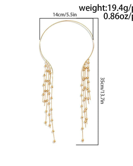 Vintage Gothic Star Crystal Necklace with Sequined Tassel Detail