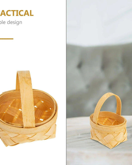 Set of 20 Delightful Miniature Woven Wooden Baskets for Celebratory Occasions