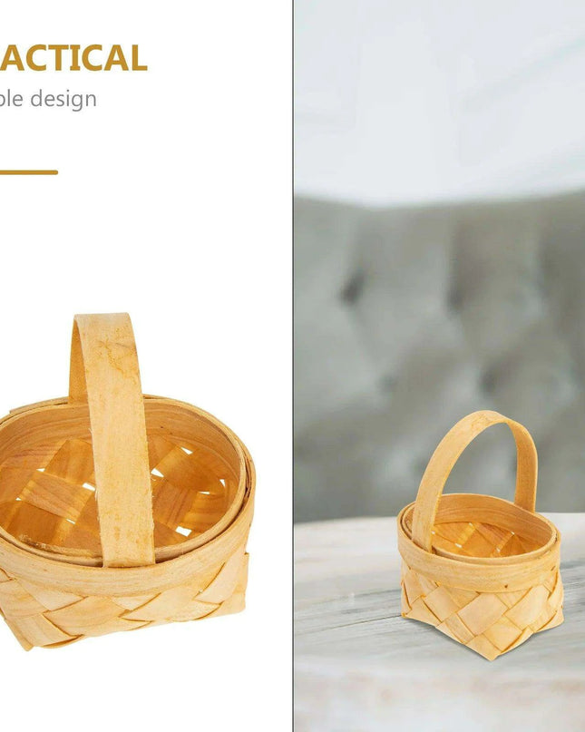 Set of 20 Delightful Miniature Woven Wooden Baskets for Celebratory Occasions