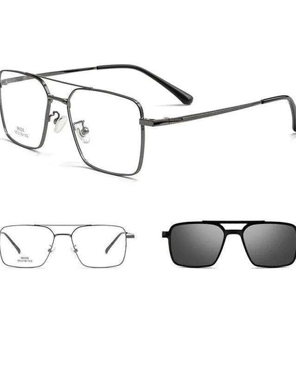 Sleek Polarized Titanium Clip-On Aviator Shades