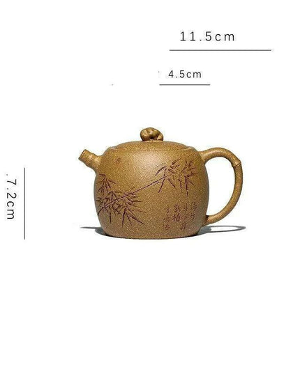 Yixing Handmade Purple Clay Kung Fu Teapot Set - 180ml Taihu Lake Design