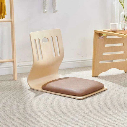 Japanese Minimalist Legless Floor Chair with Elegant Wooden Design - Ideal for Cozy Spaces