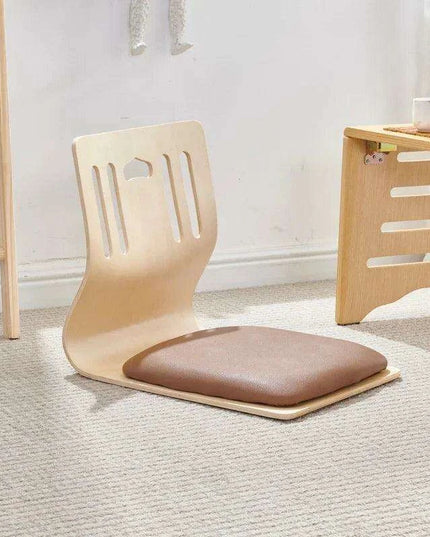 Japanese Minimalist Legless Floor Chair with Elegant Wooden Design - Ideal for Cozy Spaces