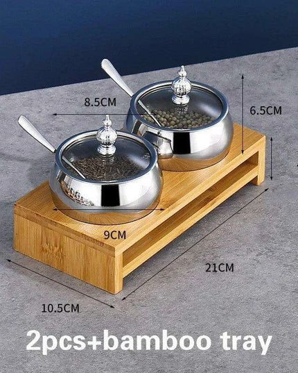 Stainless Steel Spice Storage and Oil Sprayer Set - Essential Organizer for Culinary Lovers