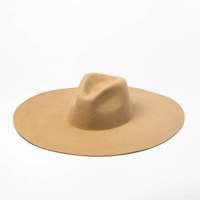 Wide Brim Wool Felt Fedora Hat for Men and Women