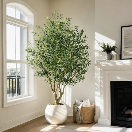 Artificial Tall Olive Tree 210CM To 240CM Faux Lifelike Olive Tree Pot