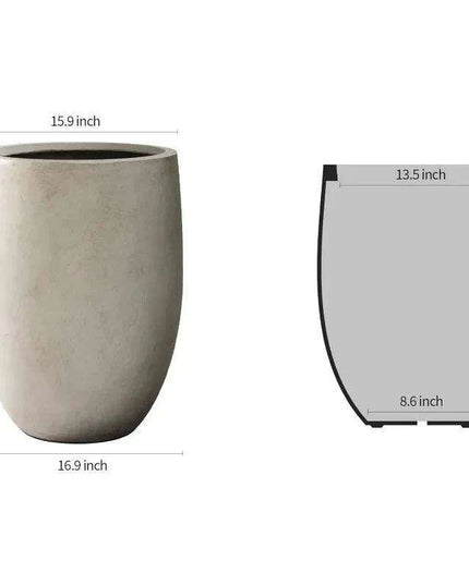 Sleek Contemporary Round Concrete Planter - Perfect for Indoor and Outdoor Use