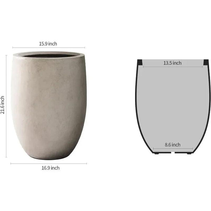 Sleek Contemporary Round Concrete Planter - Perfect for Indoor and Outdoor Use
