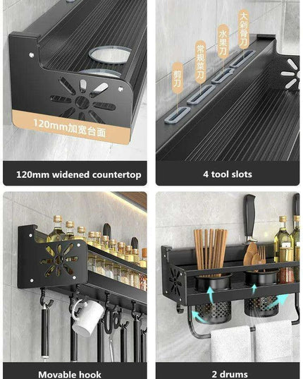 Sleek Wave Design Spice Organizer - Contemporary Kitchen Storage Solution