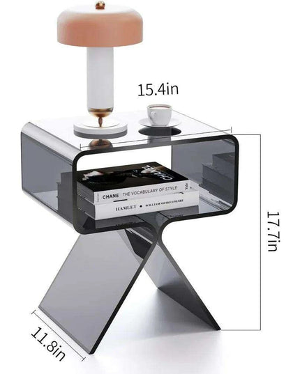 Sleek Black Acrylic Nightstand - Modern Design for Elegant Home Decor