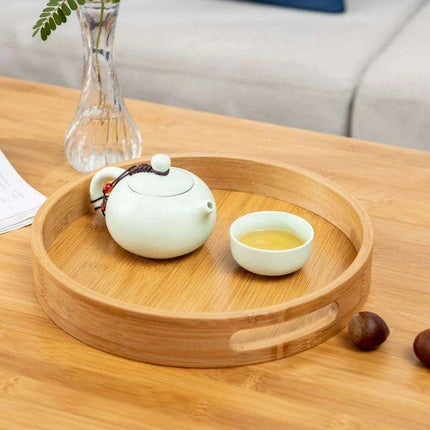 Eco-Friendly Wooden Tray Set for Tea Ceremonies - Versatile Serving Solution with Coasters