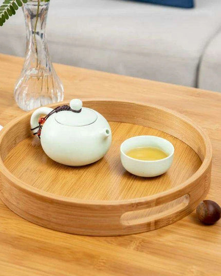 Eco-Friendly Wooden Tray Set for Tea Ceremonies - Versatile Serving Solution with Coasters