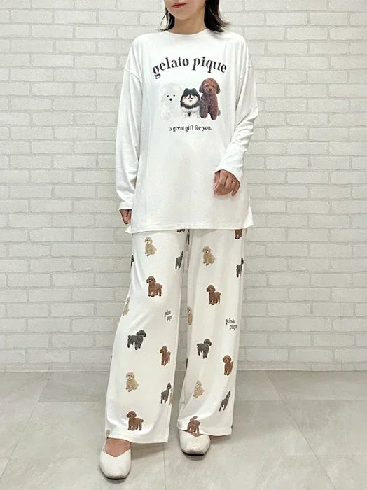 Dog Lover's Dream Cozy Nightwear Set with Matching Teddy and Pomeranian Design