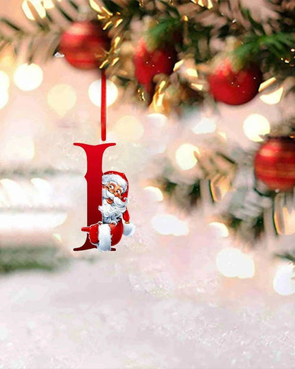 Personalized Santa Hat Alphabet Ornaments for Holiday Tree Decoration