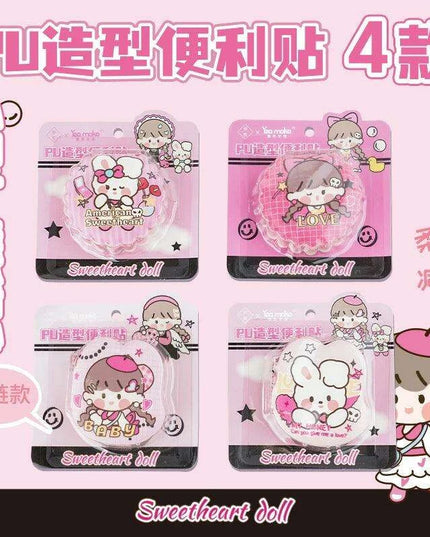 Whimsical Kawaii Mini Notebook and Sticky Notes Set for Creative Note-Taking