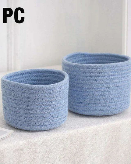 Stylish Handwoven Cotton Rope Basket for Home Organization and Storage