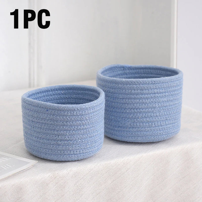 Cotton Rope Handwoven Storage Basket for Home Organization