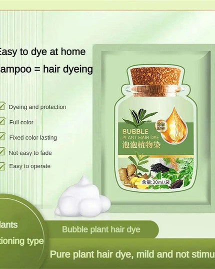 Botanical Bubble Hair Dye Kit - Complete Gray Coverage & Nourishing Plant Essences