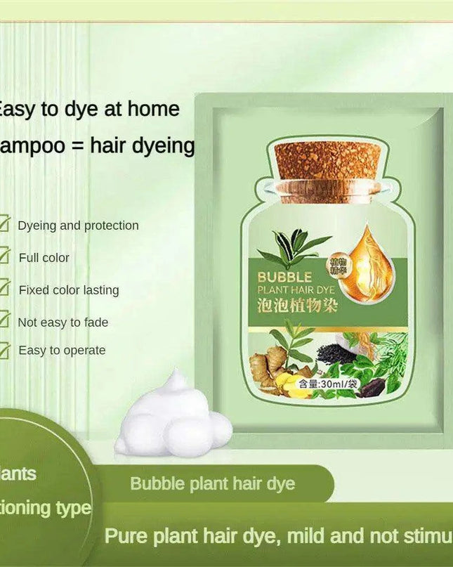 Botanical Bubble Hair Dye Kit - Complete Gray Coverage & Nourishing Plant Essences