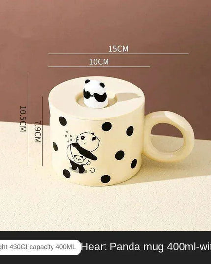 Charming Panda Pair Ceramic Coffee Mugs - A Delightful Duo
