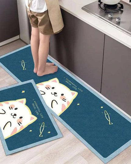 Charming Absorbent Kitchen Rug - Stylish Non-Slip Mat for Safe Living Spaces