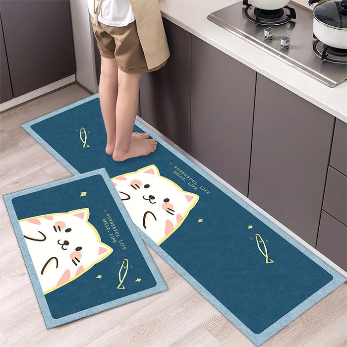 Cartoon Kitchen Rug - Luxurious and Practical Mat with Enhanced Absorption and Grip