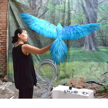 large 65x100cm blue&yellow feathers parrot model foam&feathers spreading wings bird handicraft,garden decoration gift a2692 large-65x100cm-blue-yellow-feathers-parrot-model-foam-feathers-spreading-wings-bird-handicraft-garden-decoration-gift-a2692